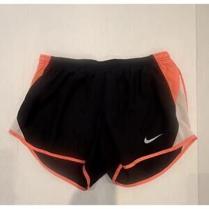 Nike Dri-FIT Running Shorts Black Orange Mesh Trim Size Medium M Lightweight